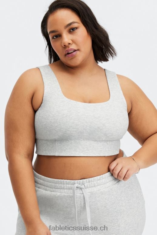 femmes soutien-gorge de sport d'automne à faible impact B0B6R1600 gris clair chiné Fabletics