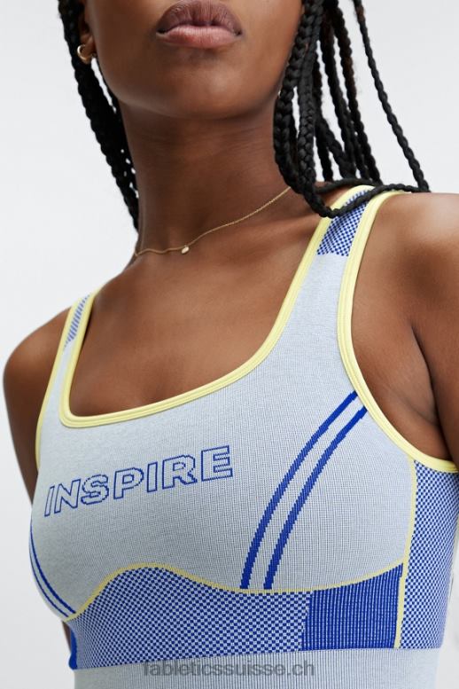 femmes soutien-gorge de sport à empiècement sans couture inspire B0B6R1632 gris chiné doux multi Fabletics