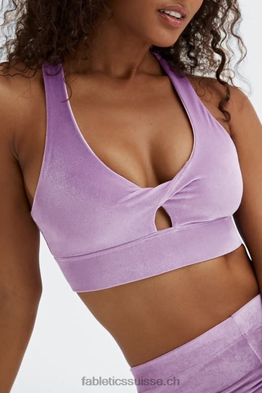 femmes soutien-gorge de sport en velours torsadé oasis B0B6R1638 lilas brillant Fabletics