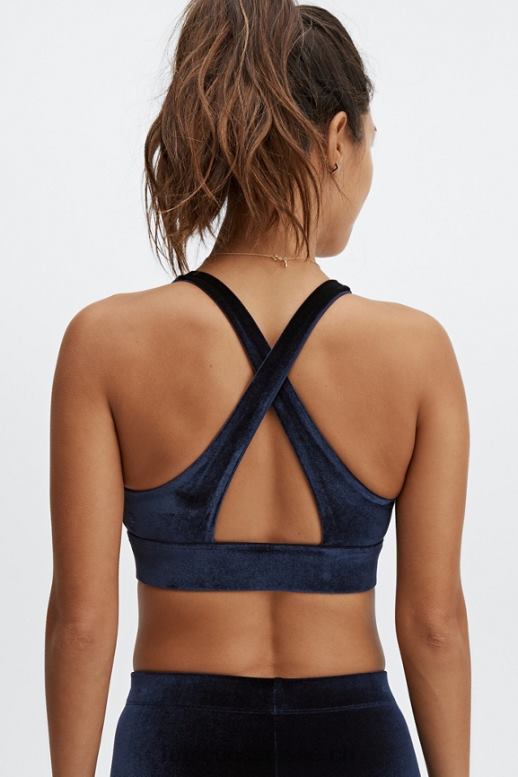 femmes soutien-gorge de sport en velours torsadé oasis B0B6R1639 bleu marine profond Fabletics