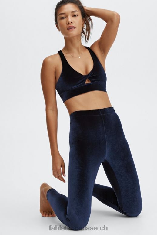 femmes soutien-gorge de sport en velours torsadé oasis B0B6R1639 bleu marine profond Fabletics