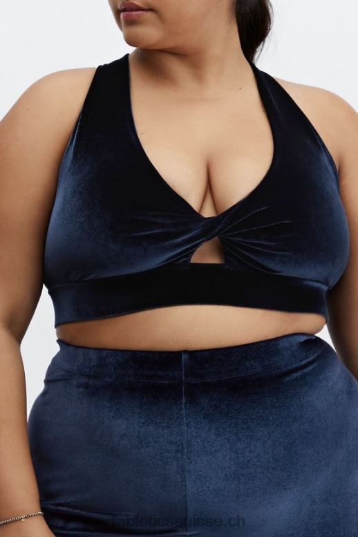 femmes soutien-gorge de sport en velours torsadé oasis B0B6R1640 bleu marine profond Fabletics