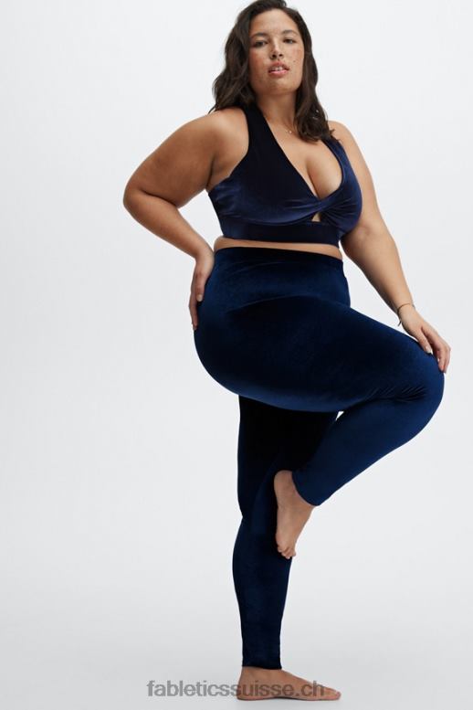 femmes soutien-gorge de sport en velours torsadé oasis B0B6R1640 bleu marine profond Fabletics