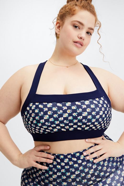 femmes soutien-gorge de sport à faible impact greta B0B6R1627 daisy field check/deep navy Fabletics