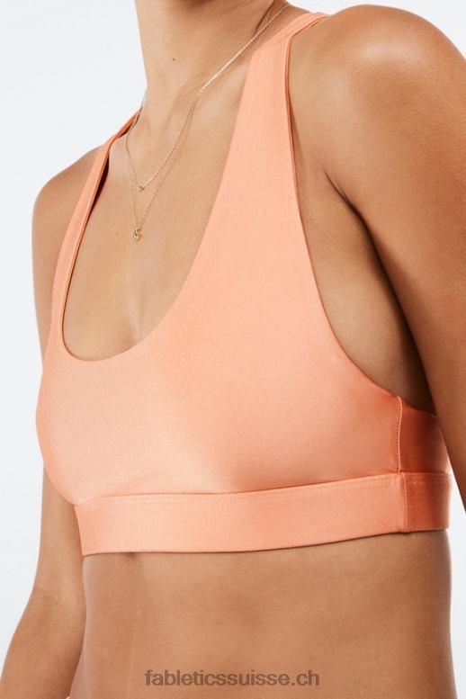 femmes soutien-gorge de sport à faible impact yesi shine B0B6R1641 éclat d\'abricot frais Fabletics