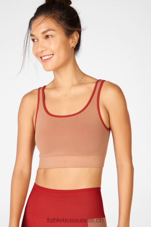 femmes soutien-gorge de sport réversible à faible impact ensoleillé B0B6R1662 haute rouge/érable Fabletics