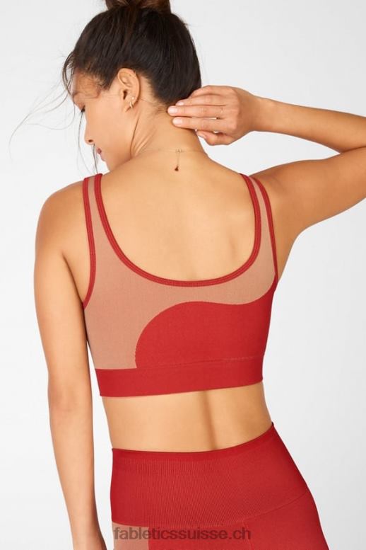 femmes soutien-gorge de sport réversible à faible impact ensoleillé B0B6R1662 haute rouge/érable Fabletics
