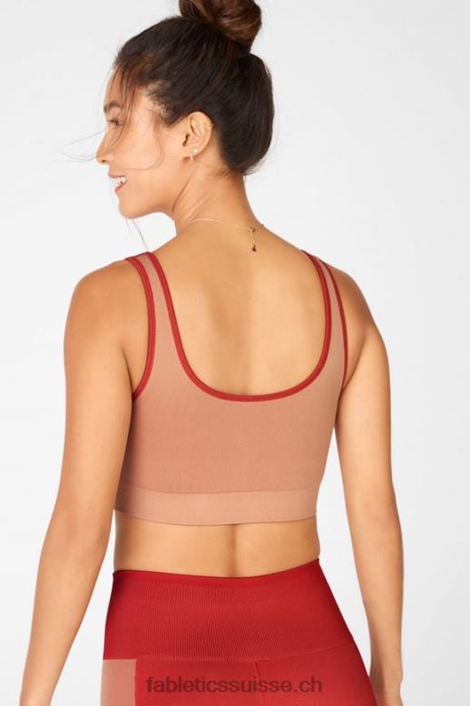 femmes soutien-gorge de sport réversible à faible impact ensoleillé B0B6R1662 haute rouge/érable Fabletics