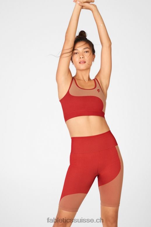femmes soutien-gorge de sport réversible à faible impact ensoleillé B0B6R1662 haute rouge/érable Fabletics
