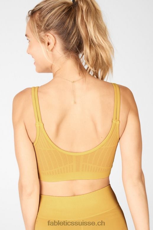 femmes soutien-gorge de sport sans coutures ivana B0B6R1664 pâte foncée/dorée Fabletics