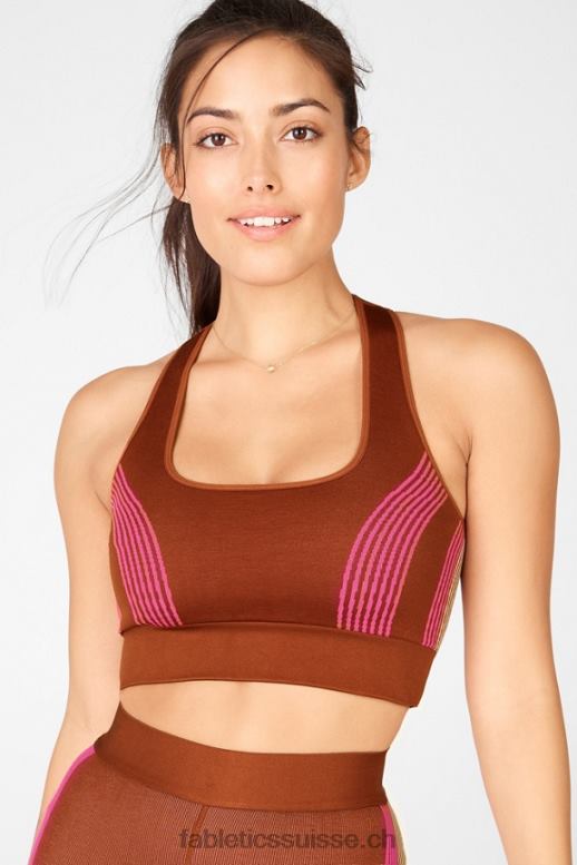 femmes soutien-gorge de sport sans coutures kelsea B0B6R1670 java/tapioca/peluche rose Fabletics