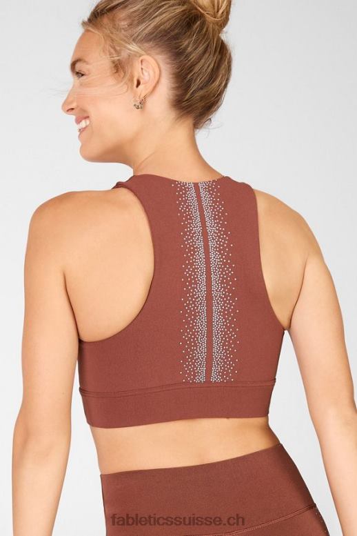 femmes soutien-gorge en tricot sculpté réfléchissant Oaklyn B0B6R1687 marron/argent réfléchissant Fabletics