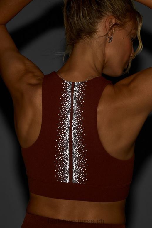 femmes soutien-gorge en tricot sculpté réfléchissant Oaklyn B0B6R1687 marron/argent réfléchissant Fabletics