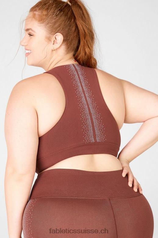 femmes soutien-gorge en tricot sculpté réfléchissant Oaklyn B0B6R1688 marron/argent réfléchissant Fabletics