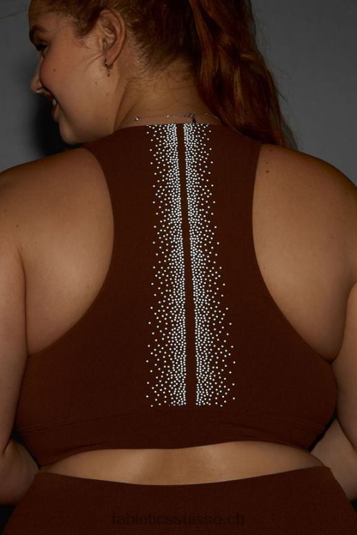 femmes soutien-gorge en tricot sculpté réfléchissant Oaklyn B0B6R1688 marron/argent réfléchissant Fabletics