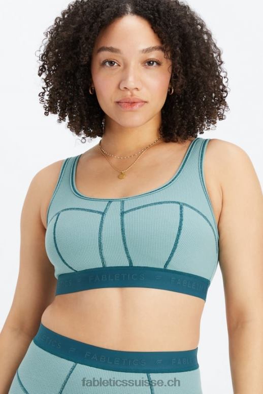 femmes soutien-gorge gaufré B0B6R1532 vague arctique/onde de minuit Fabletics