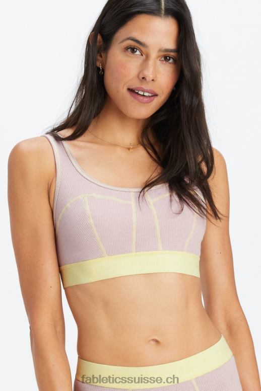 femmes soutien-gorge gaufré B0B6R1533 mauve discret/beurre Fabletics