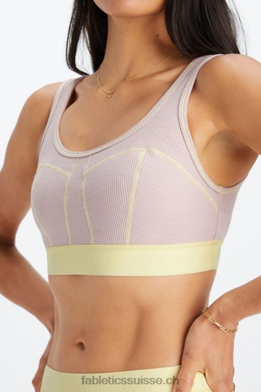 femmes soutien-gorge gaufré B0B6R1533 mauve discret/beurre Fabletics