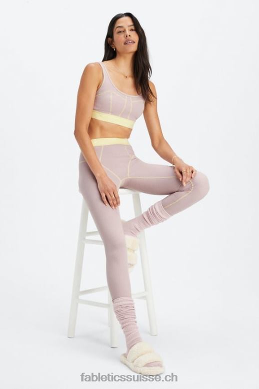 femmes soutien-gorge gaufré B0B6R1533 mauve discret/beurre Fabletics