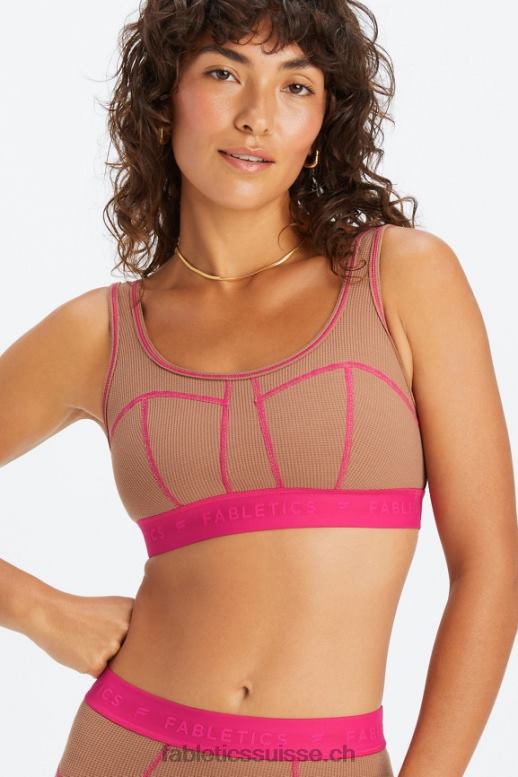 femmes soutien-gorge gaufré B0B6R1534 peluche/fuchsia Fabletics