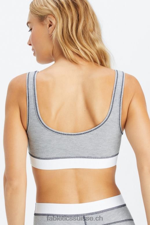femmes soutien-gorge gaufré B0B6R1535 gris classique chiné/blanc Fabletics