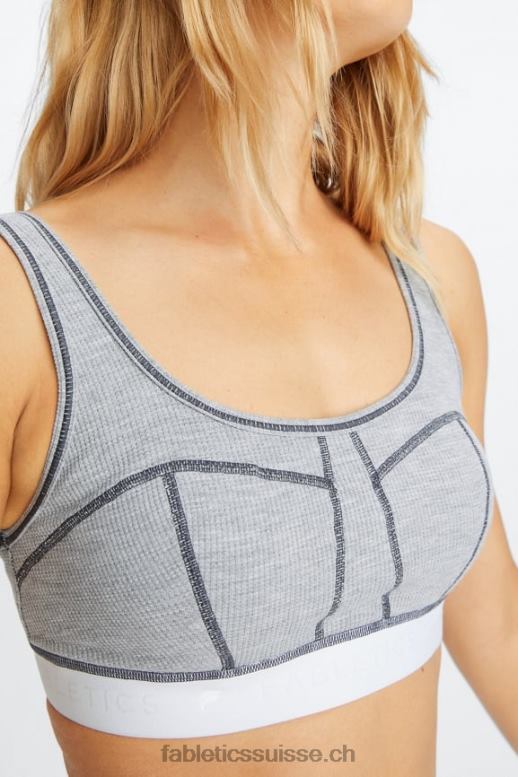 femmes soutien-gorge gaufré B0B6R1535 gris classique chiné/blanc Fabletics