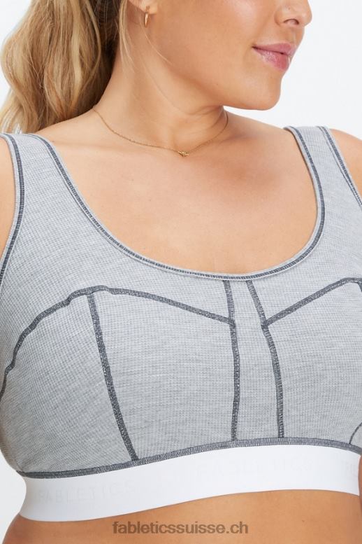 femmes soutien-gorge gaufré B0B6R1536 gris classique chiné/blanc Fabletics
