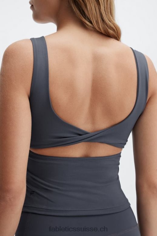 femmes soutien-gorge intégré Oasis Twist B0B6R1495 étain Fabletics