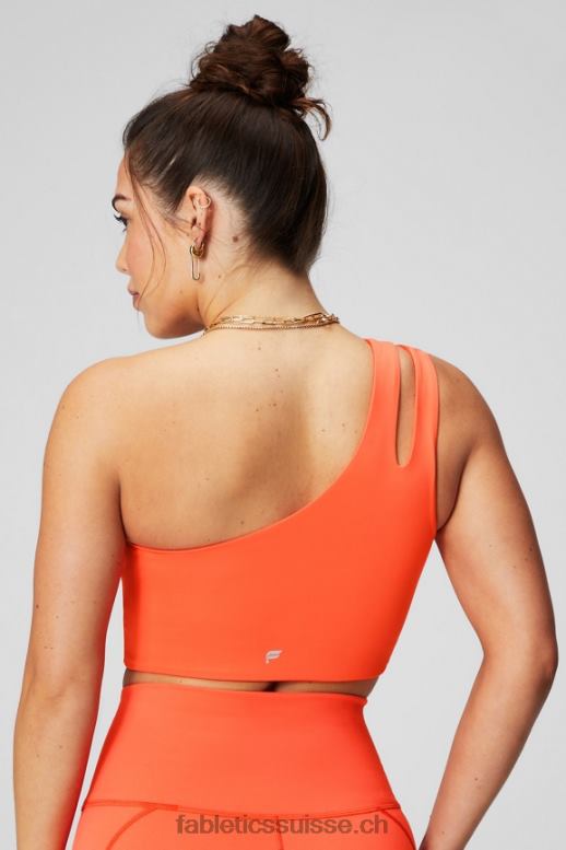 femmes soutien-gorge midi asymétrique à double bretelle B0B6R1486 orange passion Fabletics