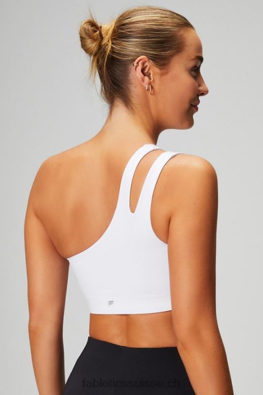 femmes soutien-gorge midi asymétrique à double bretelle B0B6R1487 blanc classique Fabletics