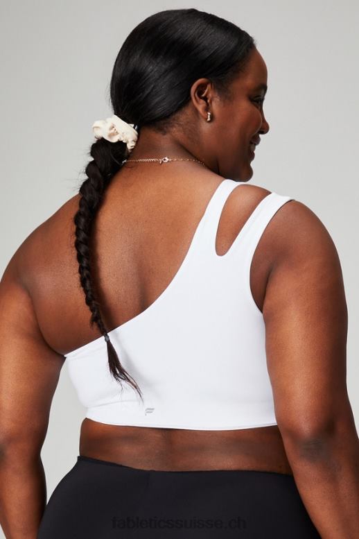femmes soutien-gorge midi asymétrique à double bretelle B0B6R1488 blanc classique Fabletics