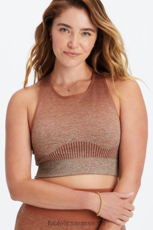 femmes soutien-gorge sans couture à faible impact ombré B0B6R1561 acajou/cristal vague Fabletics