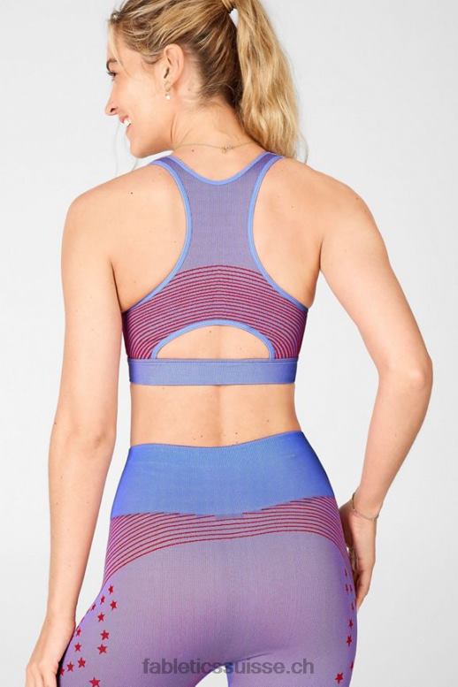 femmes soutien-gorge sans couture étoile B0B6R1683 cristal bleu/rouge à lèvres Fabletics
