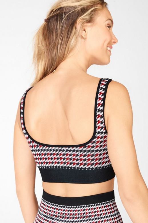femmes soutien-gorge sans coutures camryn à motif pied-de-poule B0B6R1673 motif pied-de-poule Fabletics