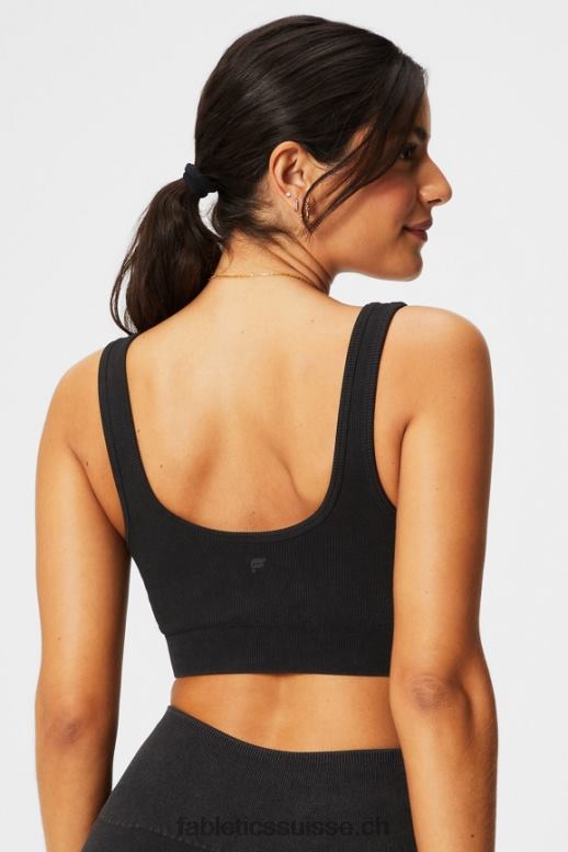 femmes soutien-gorge sans coutures à dos échancré B0B6R1483 millésime noir Fabletics