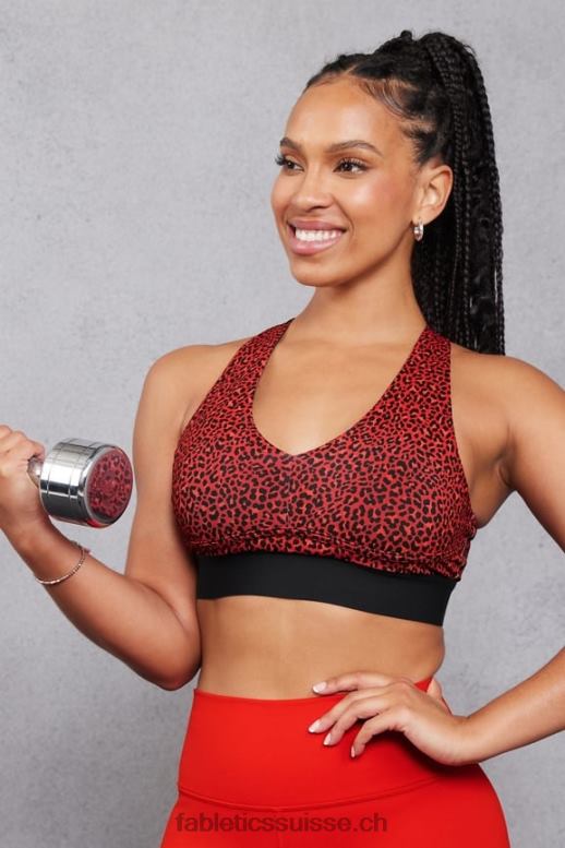 femmes toute la journée tous les jours soutien-gorge 102 B0B6R1472 électrique cerise mini léopard/noir Fabletics
