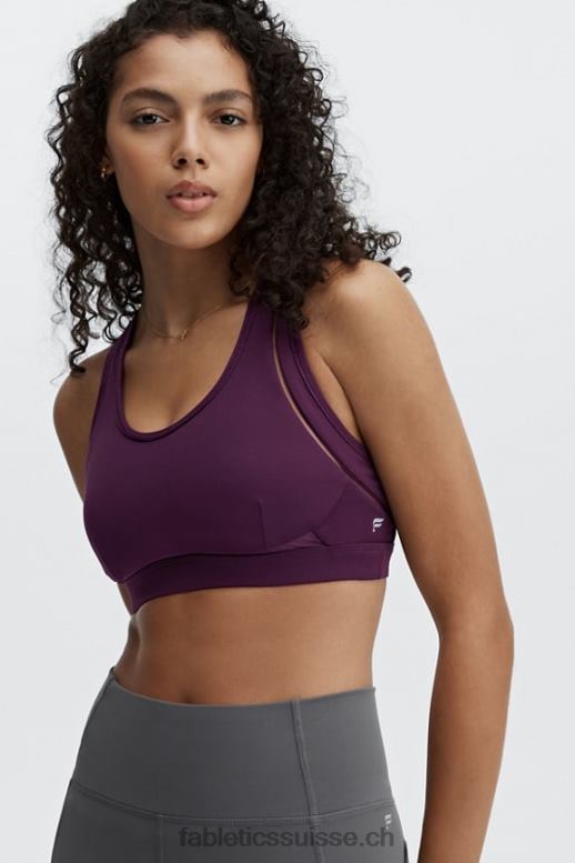femmes belle soutien-gorge de sport à impact élevé B0B6R1406 aubergine noire Fabletics