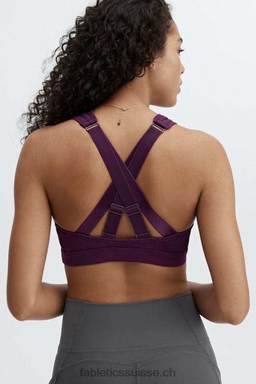 femmes belle soutien-gorge de sport à impact élevé B0B6R1406 aubergine noire Fabletics
