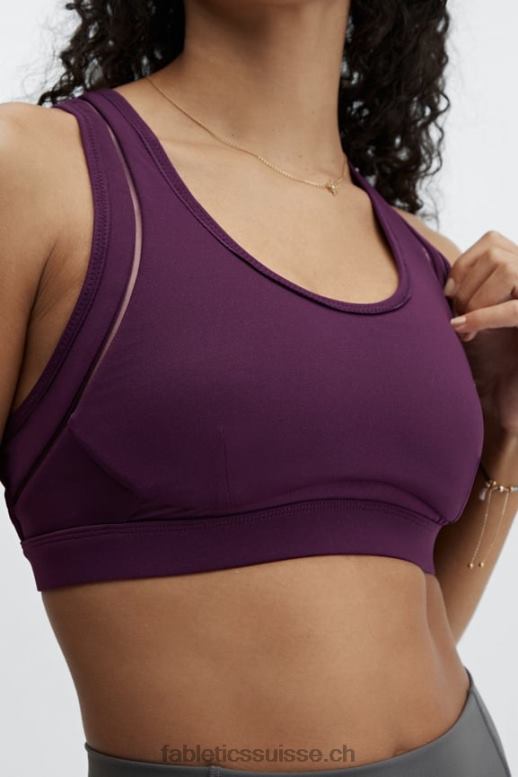femmes belle soutien-gorge de sport à impact élevé B0B6R1406 aubergine noire Fabletics