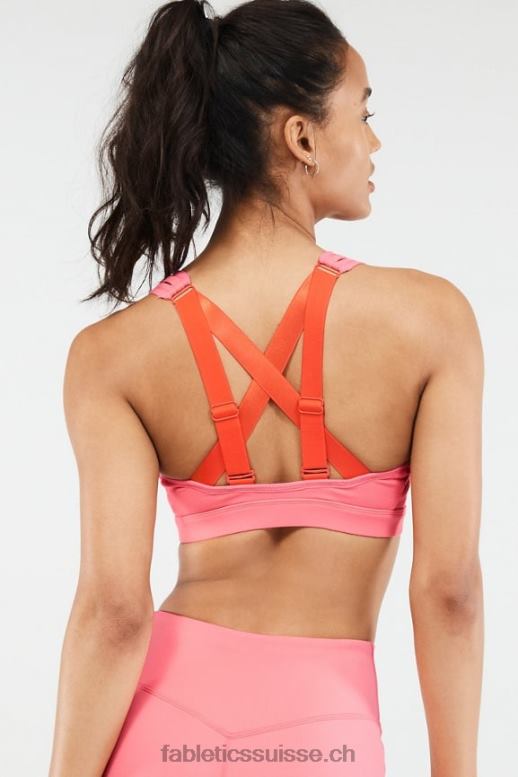 femmes belle soutien-gorge de sport à impact élevé B0B6R1408 coucher de soleil/feu de joie Fabletics