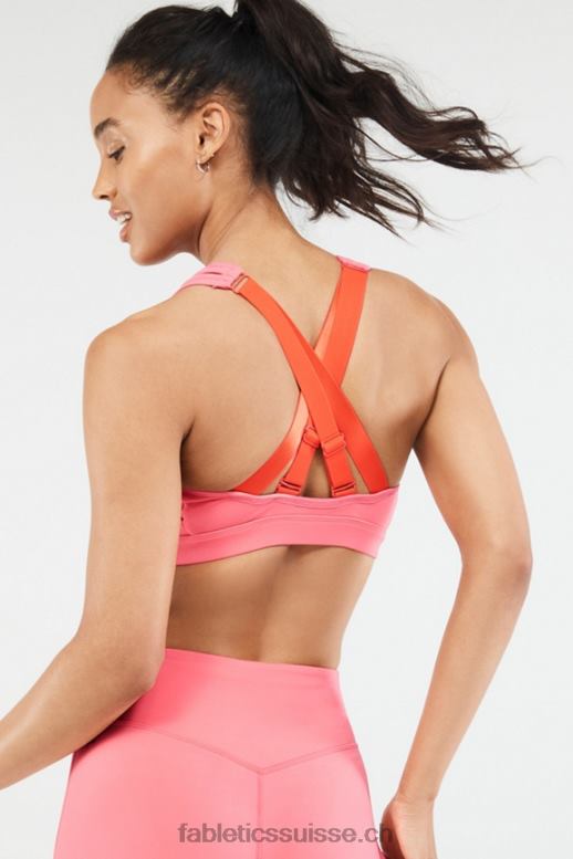 femmes belle soutien-gorge de sport à impact élevé B0B6R1408 coucher de soleil/feu de joie Fabletics