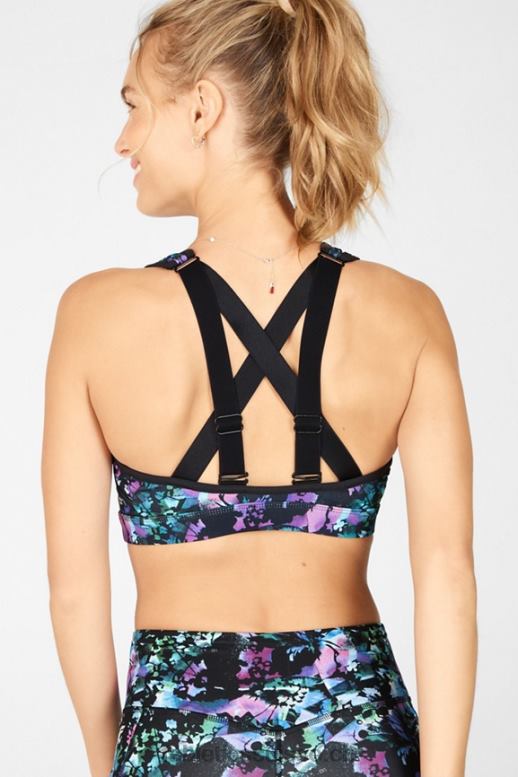 femmes belle soutien-gorge de sport à impact élevé B0B6R1409 graffiti fleuri/noir Fabletics