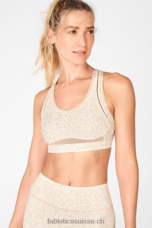 femmes belle soutien-gorge de sport à impact élevé B0B6R1412 froid/or mat Fabletics
