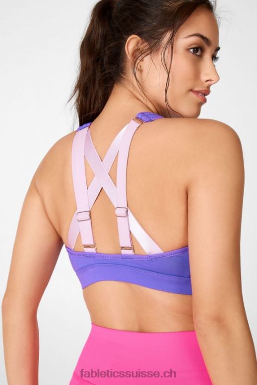 femmes belle soutien-gorge de sport à impact élevé B0B6R1413 violet électrique/violet ciel Fabletics