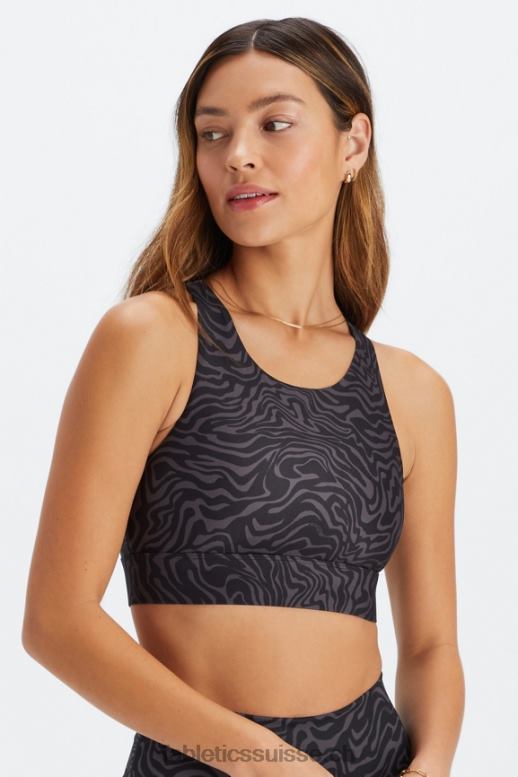 femmes soutien-gorge de sport anti-rebond 90 B0B6R1339 zèbre marbré étain Fabletics