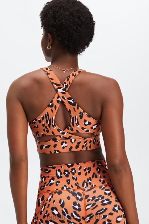 femmes soutien-gorge de sport anti-rebond 92 B0B6R1349 lion ondulé ocre brûlé Fabletics