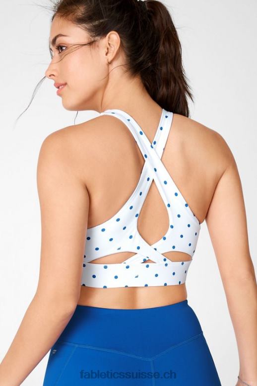 femmes soutien-gorge de sport anti-rebond 94 B0B6R1360 point logo baja blanc Fabletics