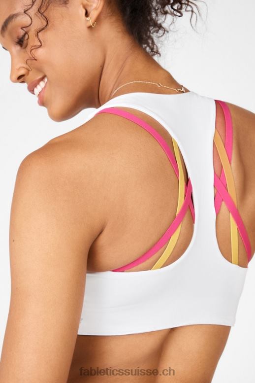 femmes soutien-gorge de sport à fort impact boost B0B6R1439 blanc/rose peluche multi Fabletics