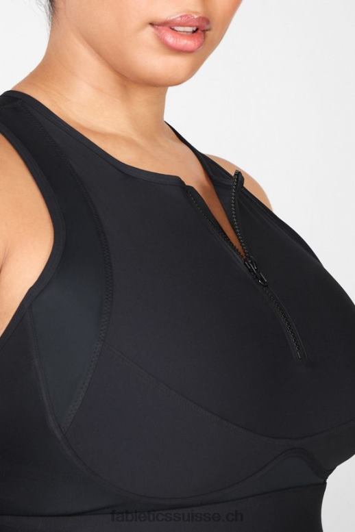 femmes soutien-gorge de sport à impact élevé avec fermeture éclair sur le devant B0B6R1428 noir Fabletics