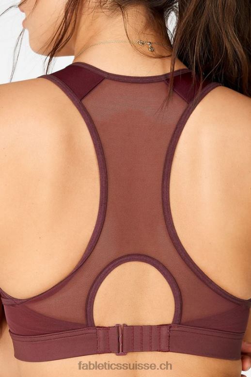 femmes soutien-gorge de sport à impact élevé avec fermeture éclair sur le devant B0B6R1448 rouiller Fabletics